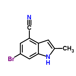 6-Bromo-2-methyl-1H-indole-4-carbonitrile结构式