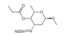 methyl 3-azido-2,3,6-trideoxy-4-O-propionyl-α-L-lyxo-hexopyranoside Structure