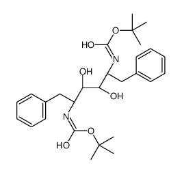 tert-butyl N-[(2S,3S,4R,5S)-3,4-dihydroxy-5-[(2-methylpropan-2-yl)oxycarbonylamino]-1,6-diphenylhexan-2-yl]carbamate结构式