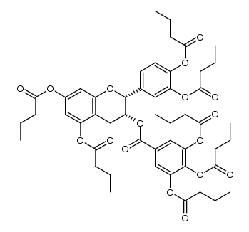 (-)-5,7-O-dibutyryl-3',4'-O-dibutyryl-3'',4'',5''-O-tributyrylepicatechin-3-O-gallate Structure