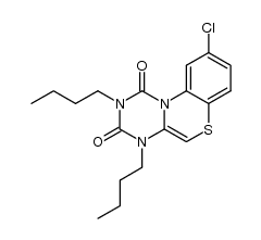 2,4-dibutyl-9-chlorobenzo[5,6][1,4]thiazino[4,3-a][1,3,5]triazine-1,3(2H,4H)-dione结构式