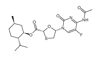 5-(4-acetylamino-5-fluoro-2-oxo-2H-pyrimidin-1-yl)-[1,3]oxathiolane-2-carboxylic acid 2-isopropyl-5-methyl-cyclohexyl ester Structure