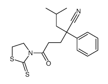 2-(2-methylpropyl)-5-oxo-2-phenyl-5-(2-sulfanylidene-1,3-thiazolidin-3-yl)pentanenitrile Structure