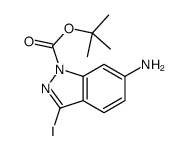 2-Methyl-2-propanyl 6-amino-3-iodo-1H-indazole-1-carboxylate Structure