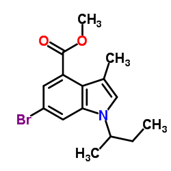 Methyl 6-bromo-1-sec-butyl-3-methyl-1H-indole-4-carboxylate结构式