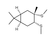 ((1S,3S,4R,6R)-3,7,7-trimethylbicyclo[4.1.0]heptane-3,4-diyl)bis(methylsulfane) Structure