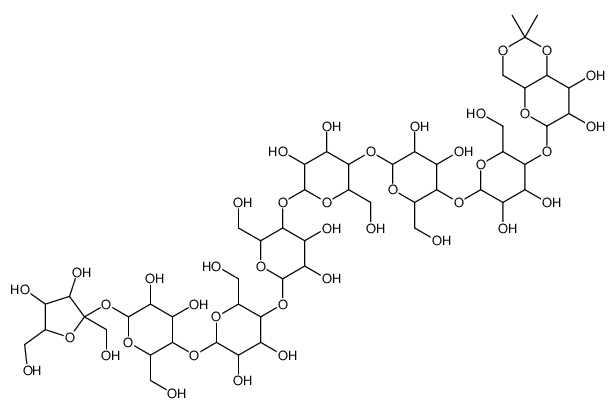O-(4,6-O-Isopropylidene-alpha-glucopyranosyl)-(1-4)-(O-alpha-glucopyra nosyl-(1-4))(5)-O-alpha-glucopyranosyl-(1-2)-alpha-fructofuranoside结构式