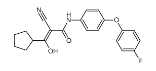 2-cyano-3-cyclopentyl-N-[4-(4'-fluorophenoxy)-phenyl]-3-hydroxy-prop-2-enamide结构式