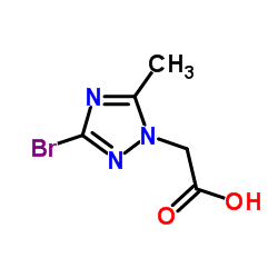 (3-Bromo-5-methyl-1H-1,2,4-triazol-1-yl)acetic acid结构式