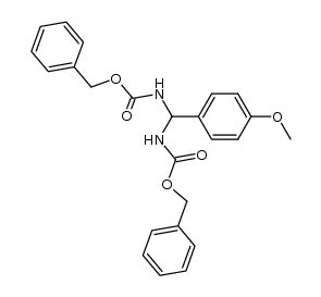 N,N'-(4-methoxy-benzylidene)-bis-carbamic acid dibenzyl ester Structure