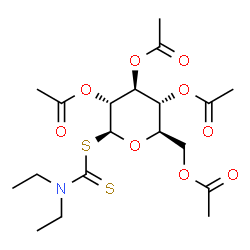 .beta.-D-Glucopyranose, 1-thio-, 2,3,4,6-tetraacetate 1-(diethylcarbamodithioate) structure