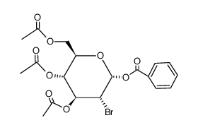 O3,O4,O6-triacetyl-O1-benzoyl-2-bromo-2-deoxy-α-D-glucopyranose Structure