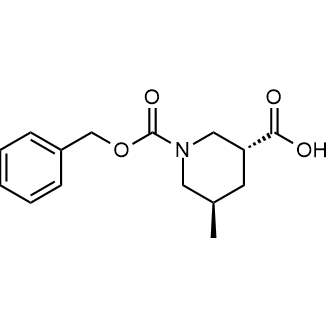 (3r,5r)-1-Benzyloxycarbonyl-5-methyl-piperidine-3-carboxylicacid structure