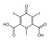 1,4-dihydro-3,5-diiodo-1-methyl-4-oxopyridine-2,6-dicarboxylic acid结构式