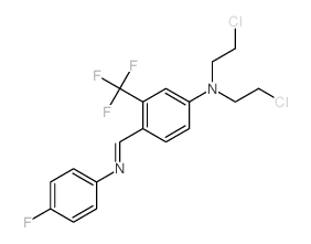 N,N-bis(2-chloroethyl)-4-[(4-fluorophenyl)iminomethyl]-3-(trifluoromethyl)aniline structure