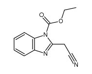 2-[(1-ethoxycarbonyl)benzimidazol-2-yl]acetonitrile结构式