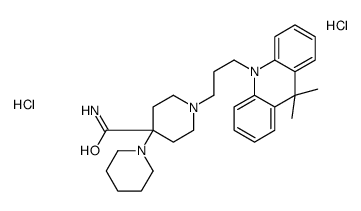 1-[3-(9,9-dimethylacridin-10-yl)propyl]-4-piperidin-1-ium-1-ylpiperidin-1-ium-4-carboxamide,dichloride Structure