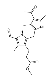 4'-acetyl-3-(2-methoxycarbonylethyl)-4,3',5'-trimethyl-2,2'-dipyrrylmethane-5-carboxaldehyde结构式