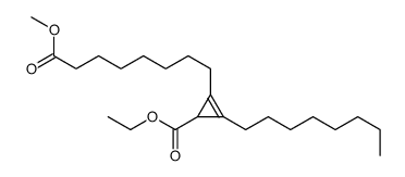 Ethyl 2-(8-methoxy-8-oxooctyl)-3-octyl-2-cyclopropene-1-carboxyla te结构式