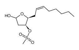 (2S,3S)-5-hydroxy-2-((Z)-oct-2-en-1-yl)tetrahydrofuran-3-yl methanesulfonate结构式