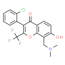 3-(2-Chlorophenyl)-8-[(dimethylamino)methyl]-7-hydroxy-2-(trifluoromethyl)-4H-chromen-4-one结构式