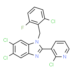 5,6-DICHLORO-1-(2-CHLORO-6-FLUOROBENZYL)-2-(2-CHLORO-3-PYRIDINYL)-1H-1,3-BENZIMIDAZOLE structure