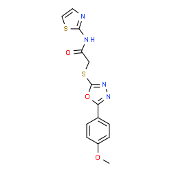 2-((5-(4-methoxyphenyl)-1,3,4-oxadiazol-2-yl)thio)-N-(thiazol-2-yl)acetamide结构式