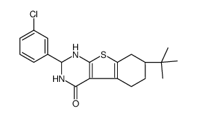 7-tert-butyl-2-(3-chlorophenyl)-2,3,5,6,7,8-hexahydro-1H-[1]benzothiolo[2,3-d]pyrimidin-4-one结构式