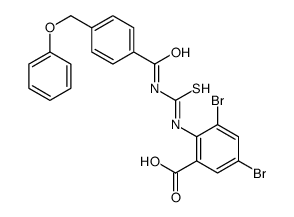3,5-DIBROMO-2-[[[[4-(PHENOXYMETHYL)BENZOYL]AMINO]THIOXOMETHYL]AMINO]-BENZOIC ACID结构式