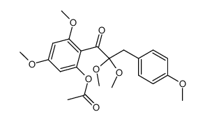 Acetic acid 2-[2,2-dimethoxy-3-(4-methoxy-phenyl)-propionyl]-3,5-dimethoxy-phenyl ester结构式