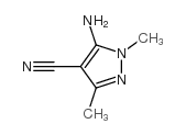 5 -氨基- 1,3-二甲基-4 -腈-1H -吡唑结构式