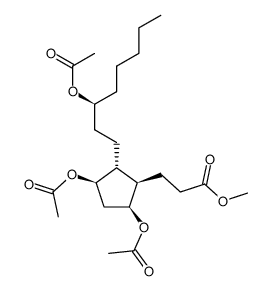 3,5-Bis(acetyloxy)-2-[3-(acetyloxy)octyl]cyclopentanepropanoic acid methyl ester结构式