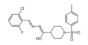 N-[(2-chloro-6-fluorophenyl)methylideneamino]-1-(4-methylphenyl)sulfonylpiperidine-4-carboxamide结构式