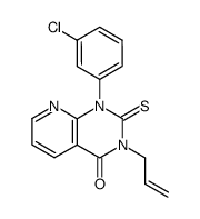3-allyl-1-(3-chloro-phenyl)-2-thioxo-2,3-dihydro-1H-pyrido[2,3-d]pyrimidin-4-one结构式