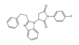 2,5-Pyrrolidinedione,1-(4-fluorophenyl)-3-[2-(2-phenylethyl)-1H-benzimidazol-1-yl]-(9CI) picture