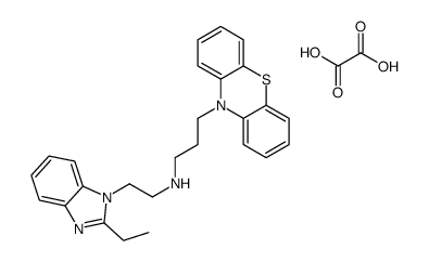 N-[2-(2-ethylbenzimidazol-1-yl)ethyl]-3-phenothiazin-10-ylpropan-1-amine,oxalic acid结构式