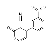 6-methyl-4-(3-nitrophenyl)-2-oxo-3,4-dihydropyran-3-carbonitrile结构式