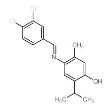 4-[(3,4-dichlorophenyl)methylideneamino]-5-methyl-2-propan-2-yl-phenol Structure
