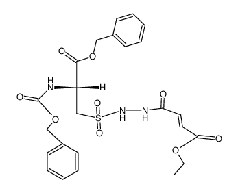 ethyl (R,E)-4-(2-((3-(benzyloxy)-2-(((benzyloxy)carbonyl)amino)-3-oxopropyl)sulfonyl)hydrazinyl)-4-oxobut-2-enoate结构式