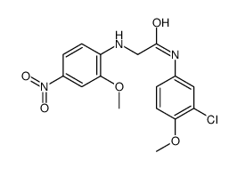 N-(3-chloro-4-methoxyphenyl)-2-(2-methoxy-4-nitroanilino)acetamide结构式
