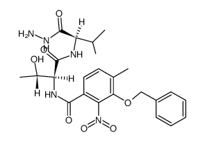 N-[N-(3-benzyloxy-4-methyl-2-nitro-benzoyl)-Ls-threonyl]-D-valine hydrazide结构式