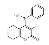 8-chloro-7-(methyl-phenyl-amino)-10-oxa-4-thiabicyclo[4.4.0]deca-7,11-dien-9-one structure