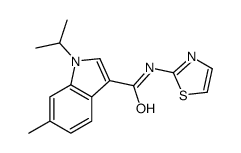 6-methyl-1-propan-2-yl-N-(1,3-thiazol-2-yl)indole-3-carboxamide结构式