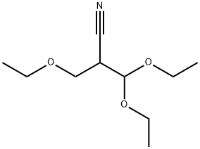 3,3-diethoxy-2-(ethoxymethyl)propanenitrile结构式