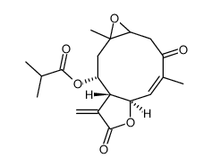 (5aR,8aR,9R,Z)-4,10a-dimethyl-8-methylene-3,7-dioxo-1a,2,3,5a,7,8,8a,9,10,10a-decahydrooxireno[2',3':5,6]cyclodeca[1,2-b]furan-9-yl isobutyrate结构式