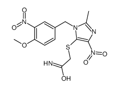 Acetamide, 2-((1-((4-methoxy-3-nitrophenyl)methyl)-2-methyl-4-nitro-1H-imidazol-5-yl)thio)- structure