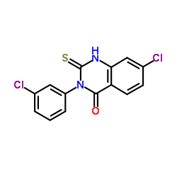 7-chloro-3-(3-chlorophenyl)-2-mercaptoquinazolin-4(3H)-one结构式