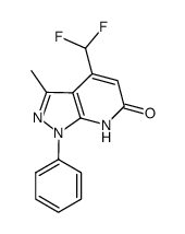 4-difluoromethyl-3-methyl-1-phenyl-6,7-di-hydro-1H-pyrazolo[3,4-b]pyridin-6-one结构式