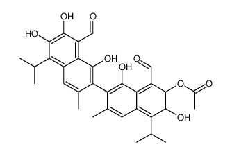1,1',6,6',7,7'-hexahydroxy-5,5'-diisopropyl-3,3'-dimethyl[2,2'-binaphthalene]-8,8'-dicarbaldehyde monoacetate结构式
