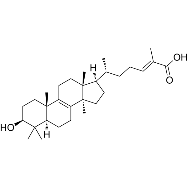 (24E)-3β-Hydroxy-5α-lanosta-8,24-dien-26-oic acid structure